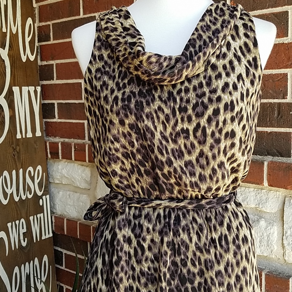 MSK Leopard Midi Dress - Picture 2 of 7